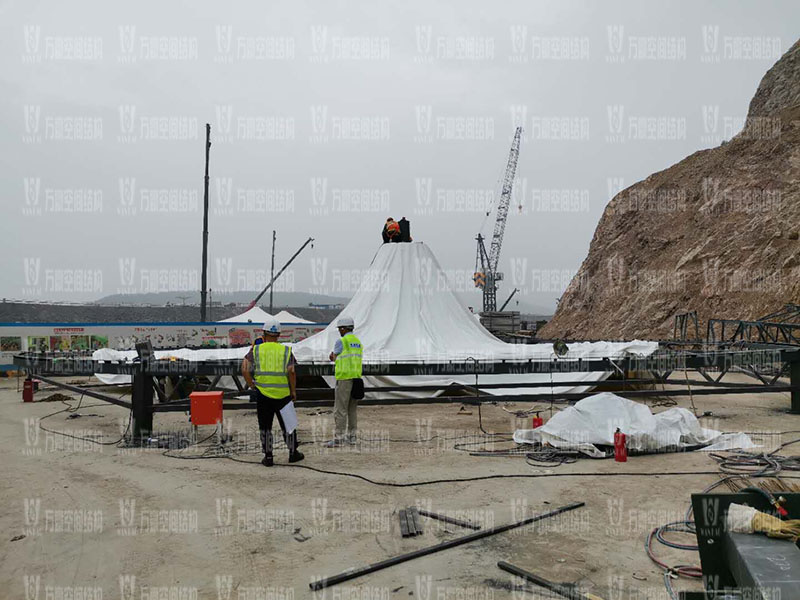 南京園博園穹蓋式膜結構棚項目施工中