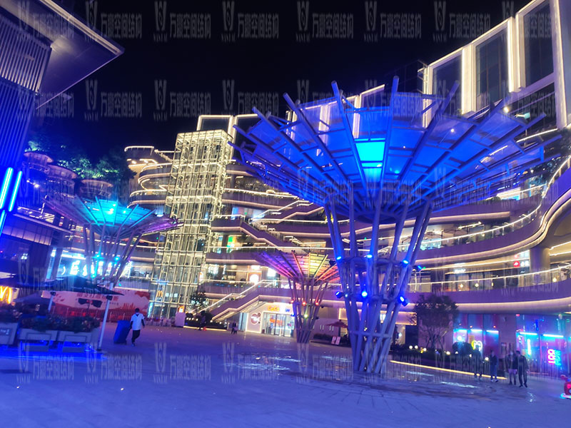 石家莊東南智匯城倒傘ETFE膜結構項目夜景欣賞