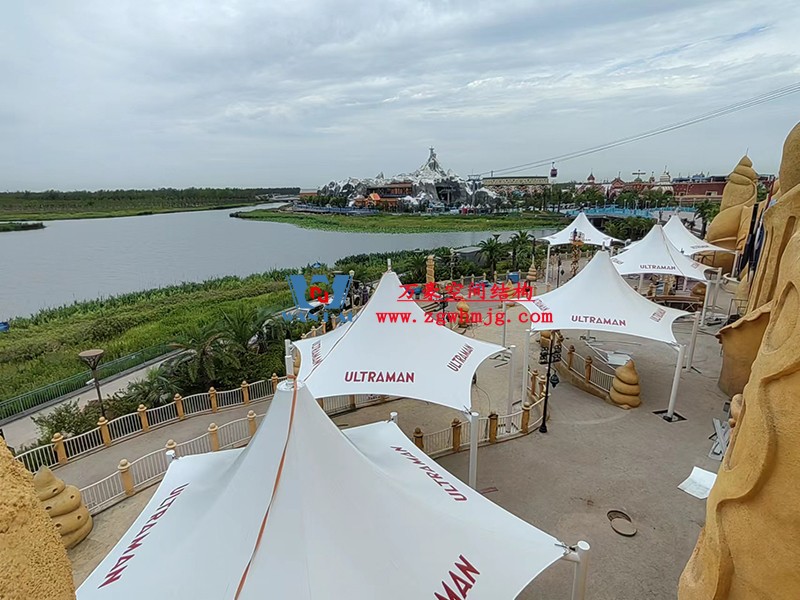 上海海昌海洋公園沙塔餐廳室外鋼膜結構完工