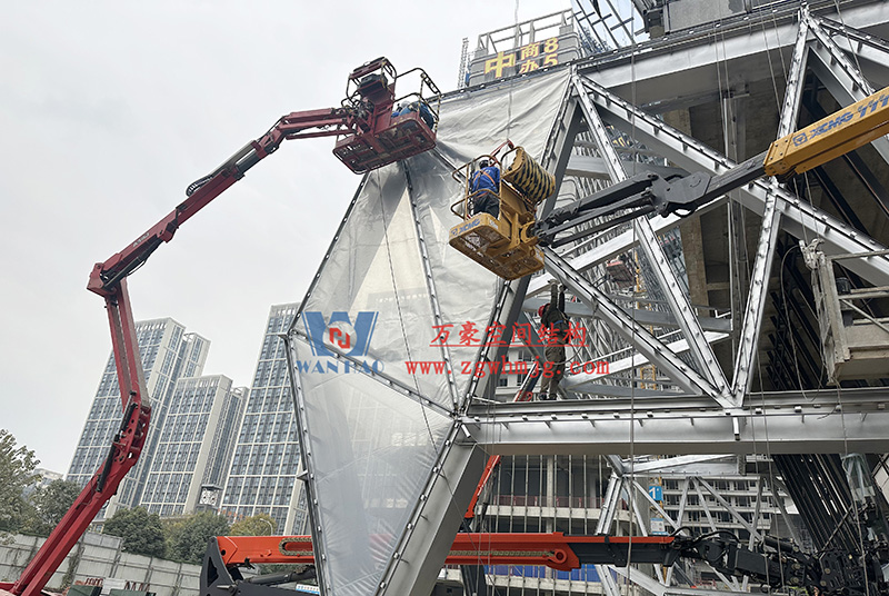 成都中建錦源匯膜結構工程項目現場施工進展
