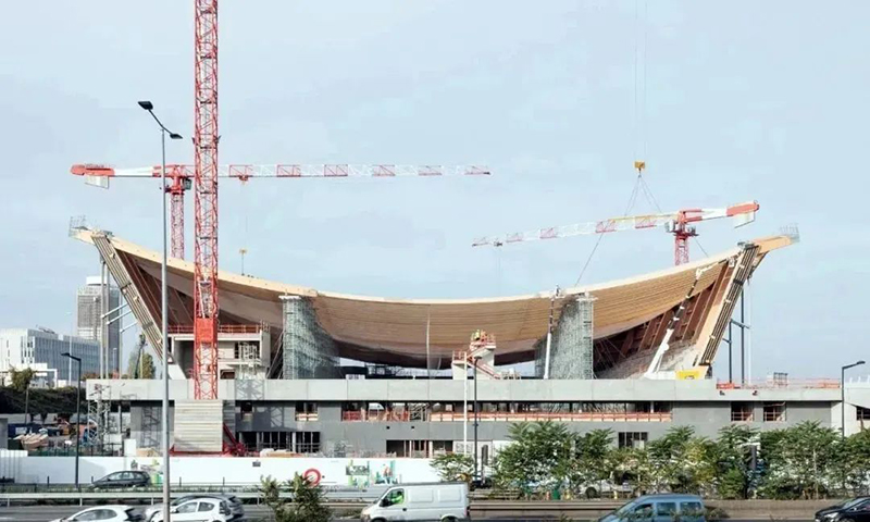 【木制勁性懸索結構】2024巴黎奧運會水上運動中心
